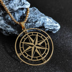 Compass Necklace Compass Pendant Wind Rose Cardinal Points gold