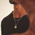 Compass Necklace for Men Gold & Silver silver