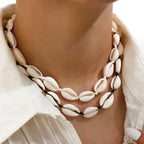 White cowrie shell necklace