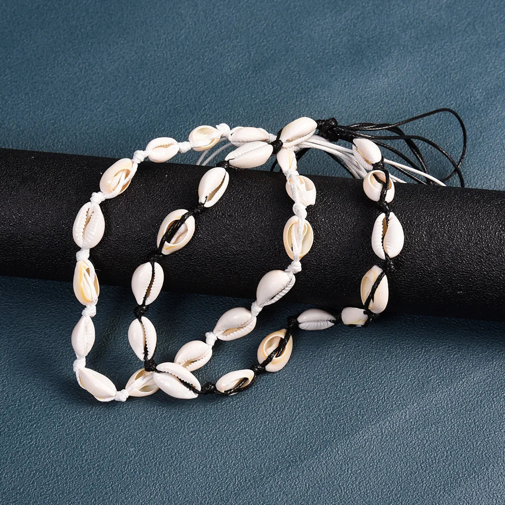 White cowrie shell necklace 