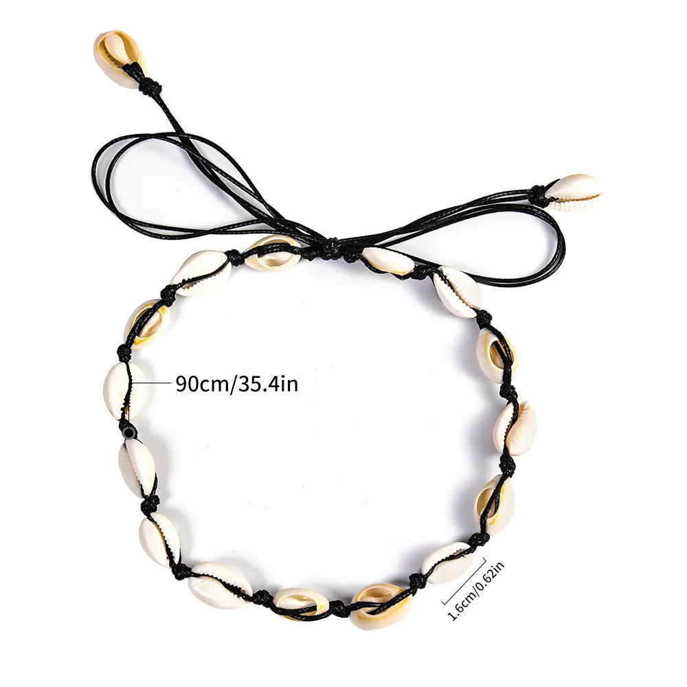 White cowrie shell necklace