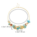 Gold and blue shell necklace