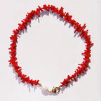 Red coral and white pearl necklace
