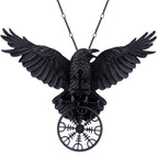 Odin's Raven Necklace Celtic Viking Pendant for Men and Women Nordic