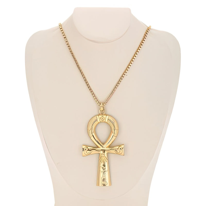 Egyptian Cross Necklace Gold