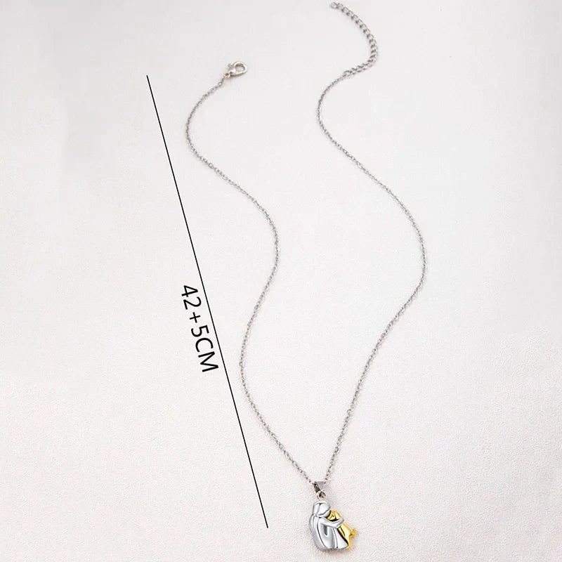 Cat and Owner Love Hug Necklace