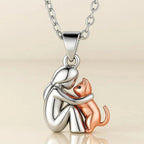 Cat and Owner Love Hug Necklace