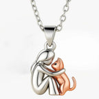 Cat and Owner Love Hug Necklace