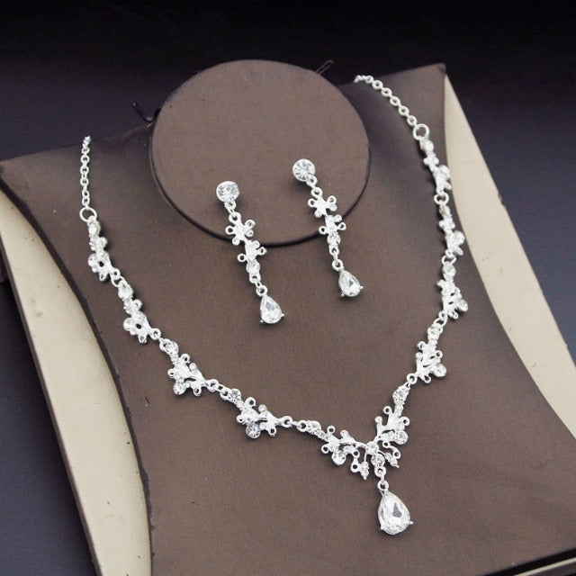 Diamond Bridal Necklace Silver