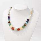 Protection Necklace with 7 Chakra Stone Pendant amazonite