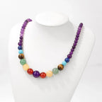 Protection Necklace with 7 Chakra Stone Pendant amethyst
