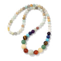Protection Necklace with 7 Chakra Stone Pendant amazonite