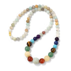 Protection Necklace with 7 Chakra Stone Pendant amazonite