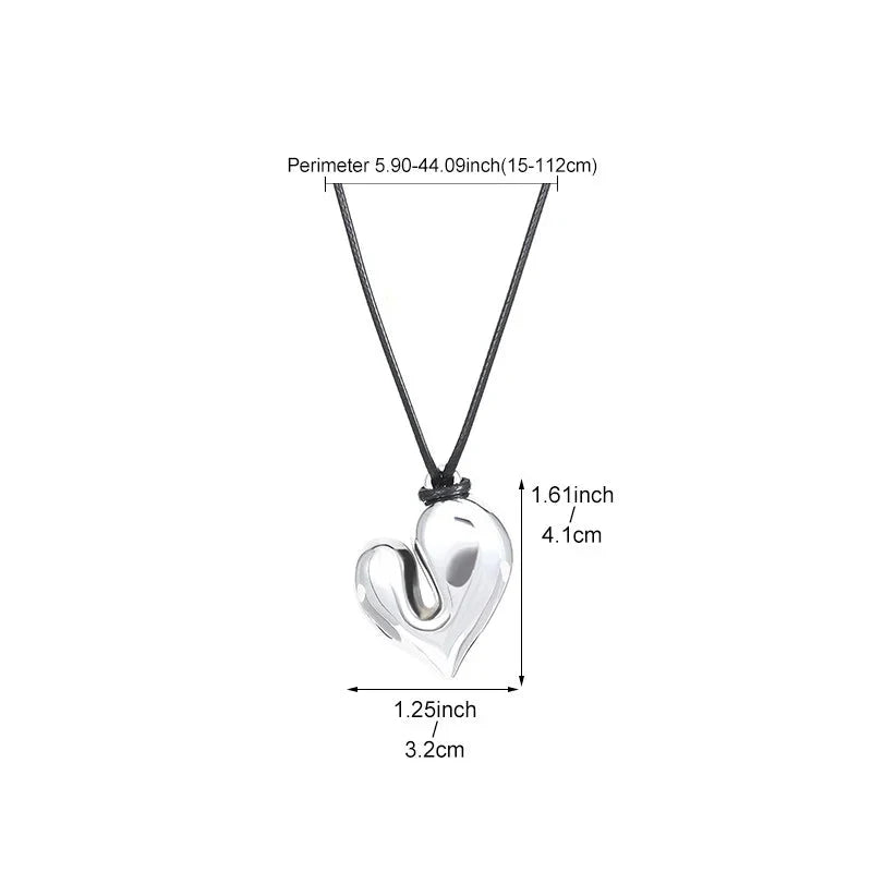 Cord Necklace with Heart Pendant