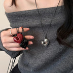 Cord Necklace with Silver Heart Pendant