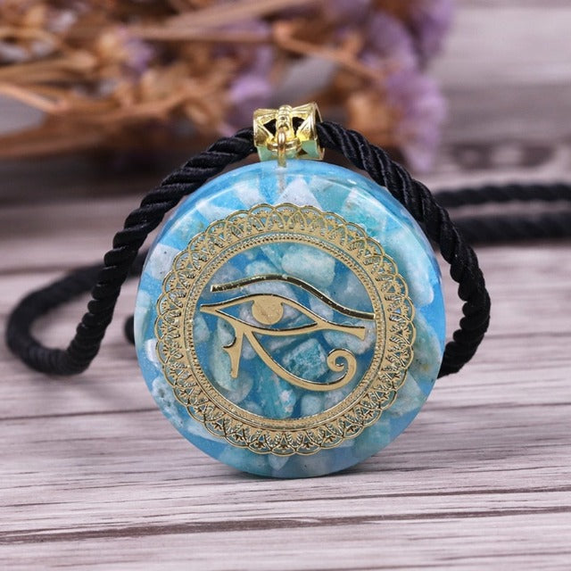 Egyptian Eye of Horus Orgonite Necklace