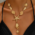Shell and Starfish Y-Necklace
