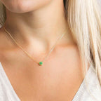 Necklace and pendant with small round May birthstone