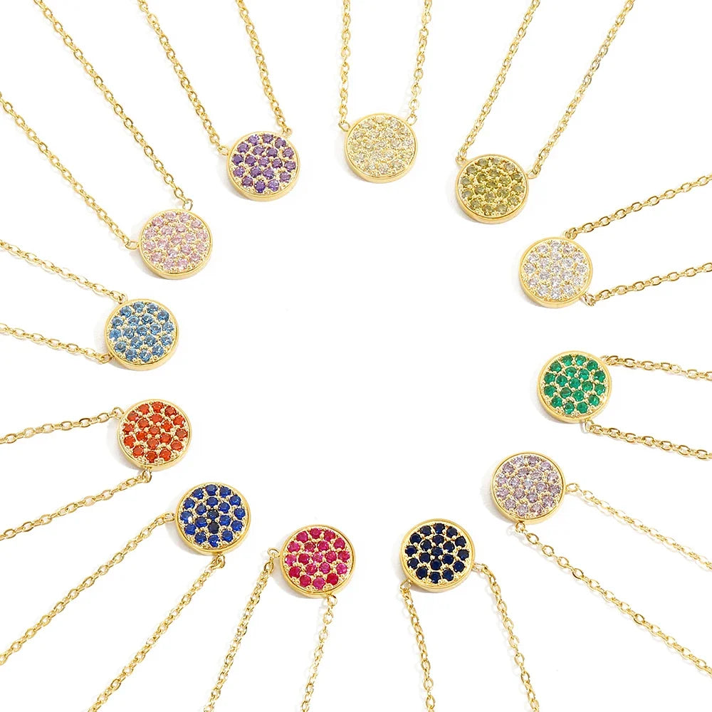 Necklace and pendant with small round birthstone