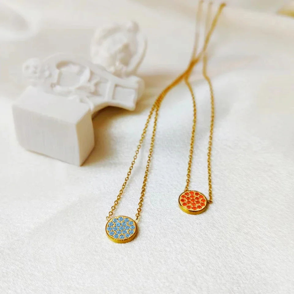Necklace and pendant with small round birthstone