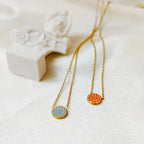 Necklace and pendant with small round birthstone