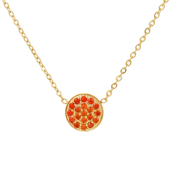 Necklace and pendant with small round January birthstone