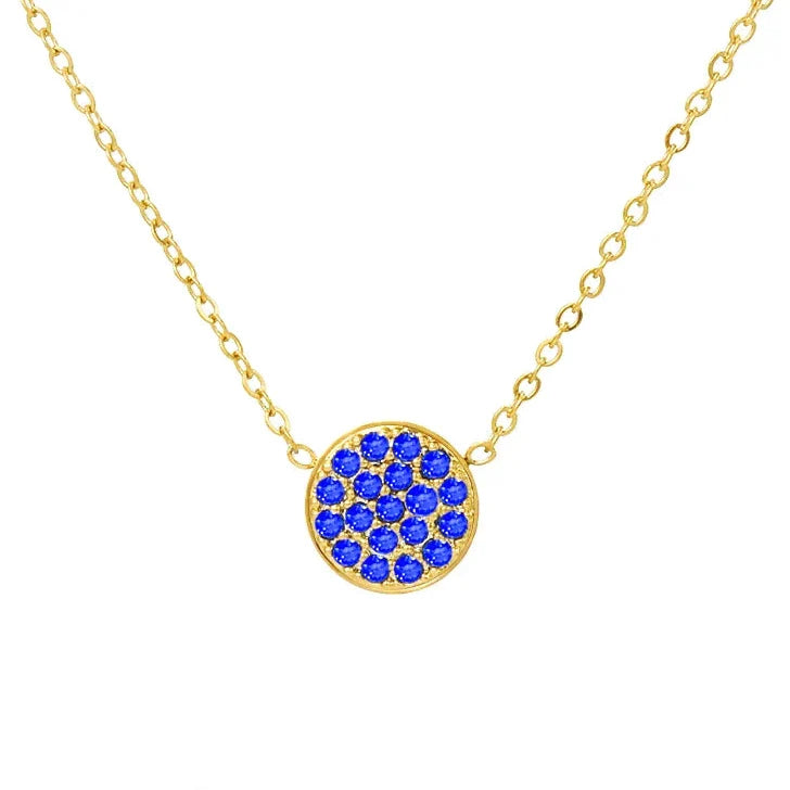Necklace and pendant with small round March birthstone