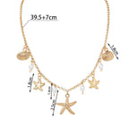 Shell necklace and pendant with small starfish