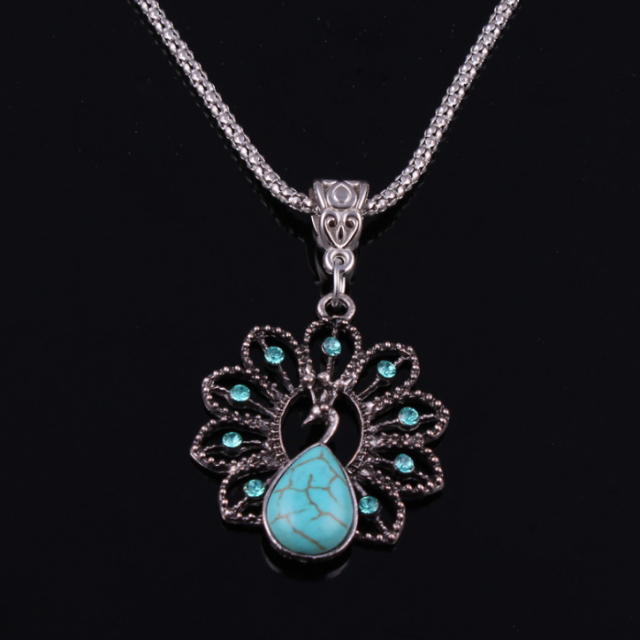Ethnic Turquoise Silver Necklace