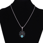 Ethnic Turquoise Silver Necklace