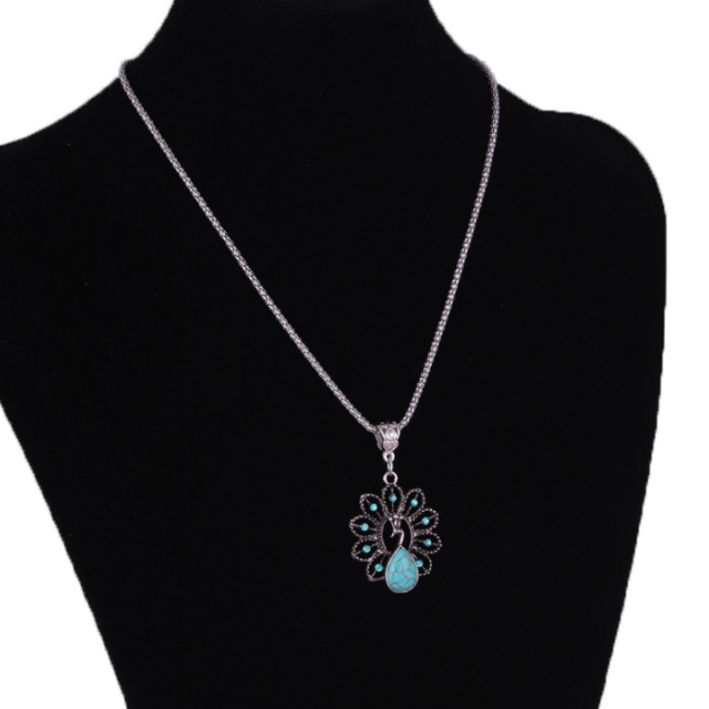 Ethnic Turquoise Silver Necklace