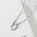 Horseshoe Necklace Lucky Charm Pendant Hoof silver