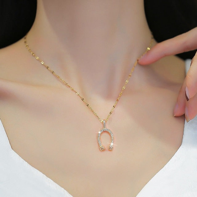 Horse-Shoe Necklace Lucky Horseshoe Pendant