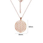 Dawapara Life Flower Beaded Mandala Pendant Necklace for Men and Women, rose gold