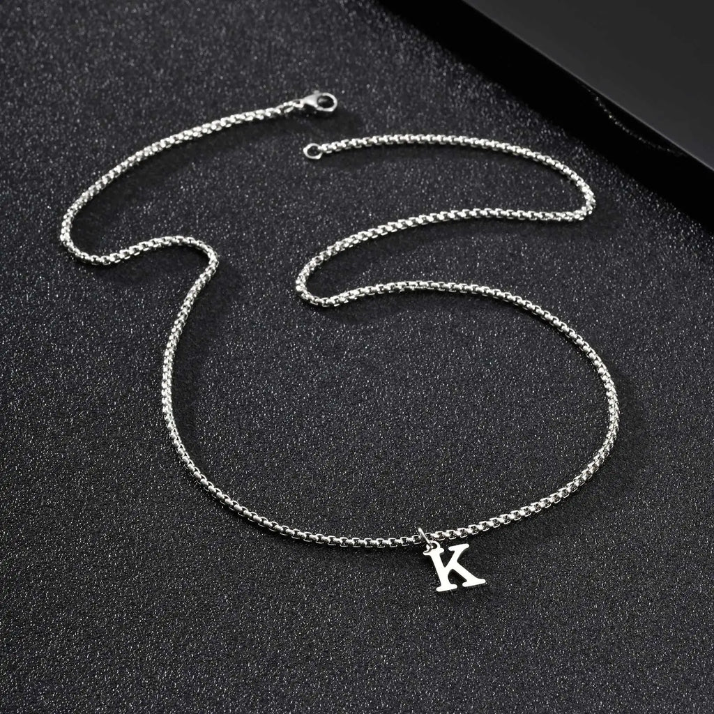 Men's necklace with initial pendant
