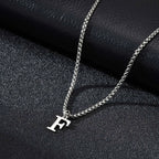 Men's necklace with initial F pendant