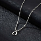 Men's necklace with initial O pendant