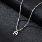 Men's necklace with initial S pendant