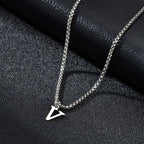 Men's necklace with initial V pendant