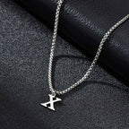 Men's necklace with initial X pendant