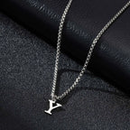 Men's necklace with initial Y pendant