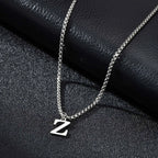 Men's necklace with initial Z pendant