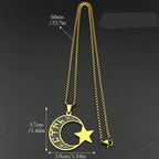 Men's "türk" necklace in Göktürk runes: crescent moon and star