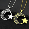 Men's "türk" necklace in Göktürk runes: crescent moon and star