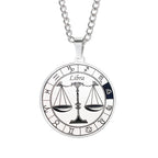 Horoscope Necklace Silver Zodiac Constellation Pendant Libra