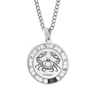 Horoscope Necklace Silver Zodiac Constellation Pendant Cancer
