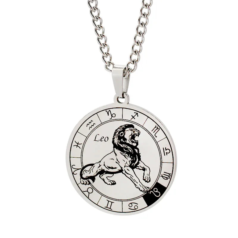 Horoscope Necklace Silver Zodiac Constellation Pendant Leo