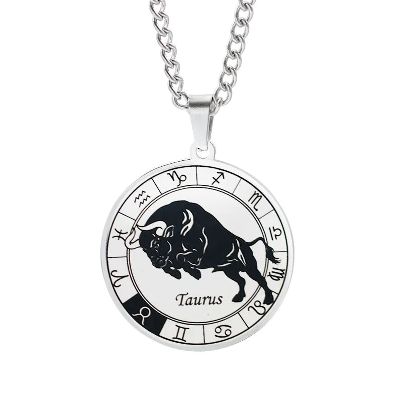 Horoscope Necklace Silver Zodiac Constellation Pendant Taurus