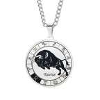 Horoscope Necklace Silver Zodiac Constellation Pendant Taurus