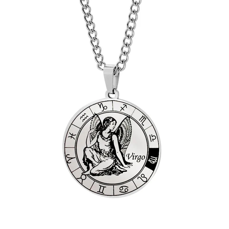 Horoscope Necklace Silver Zodiac Constellation Pendant Virgo